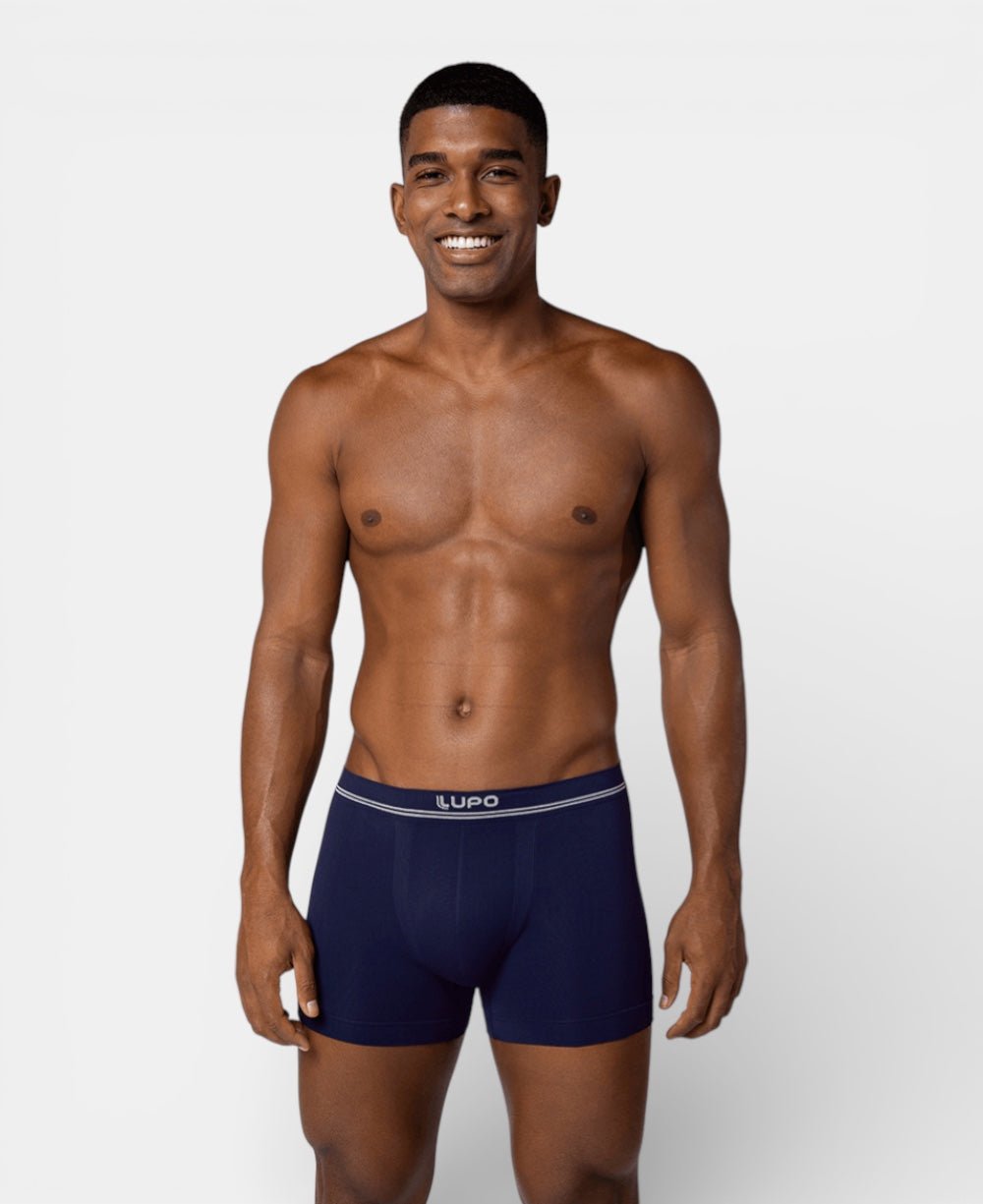 Kit 2 Cuecas Azul e Preto Masculina Boxer Microfibra - Lupo