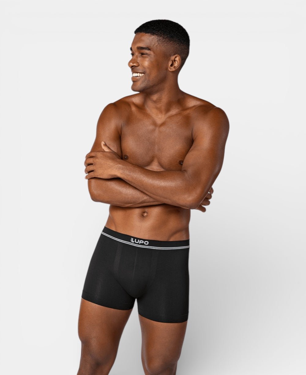 Kit 2 Cuecas Azul e Preto Masculina Boxer Microfibra - Lupo