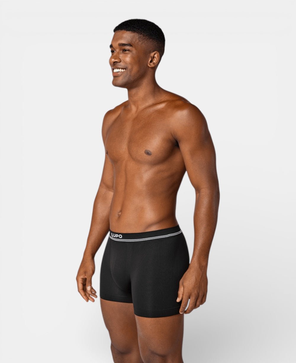 Kit 2 Cuecas Azul e Preto Masculina Boxer Microfibra - Lupo