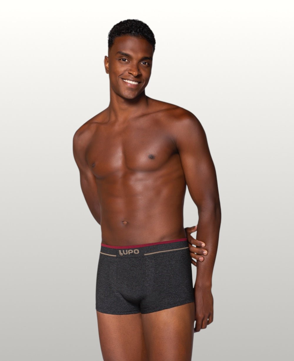 Kit 2 Cuecas Boxer Fio Texturizado Masculina Microfibra Sem Costura - Lupo