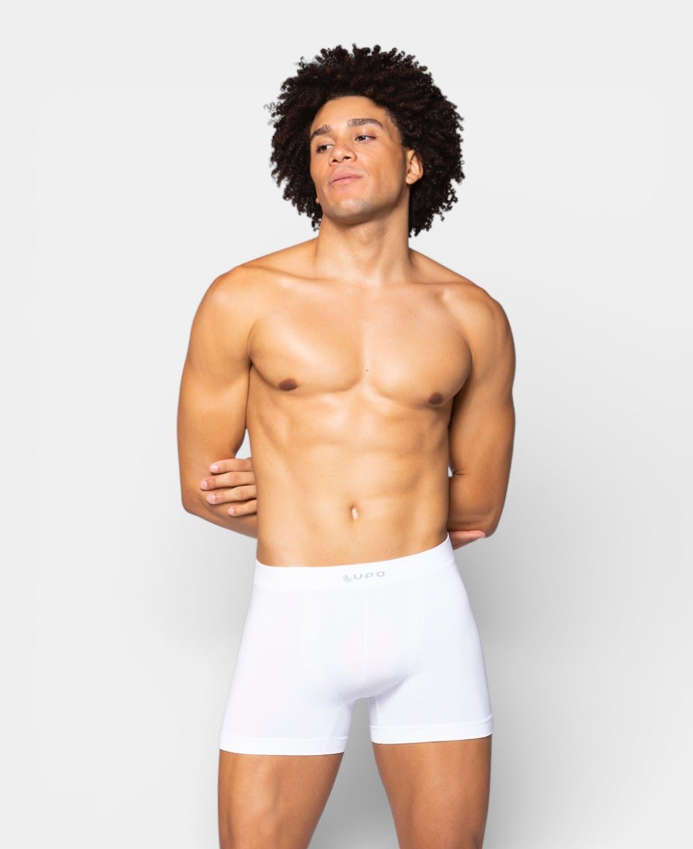 Kit 2 Cuecas Preto e Branco Masculina Boxer Microfibra - Lupo