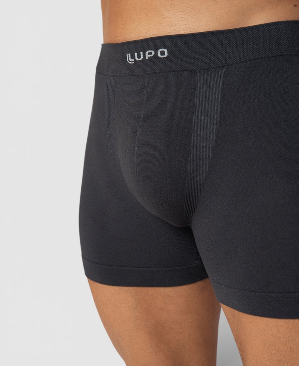 Kit 2 Cuecas Preto e Branco Masculina Boxer Microfibra - Lupo