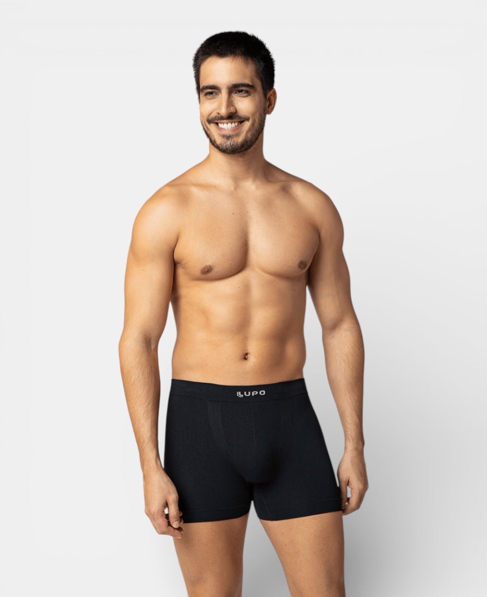 Kit 2 Cuecas Preto e Branco Masculina Boxer Microfibra - Lupo