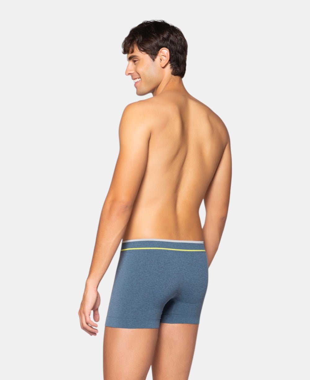 Cueca Boxer Azul Masculina Seamless Sem Costura - Lupo