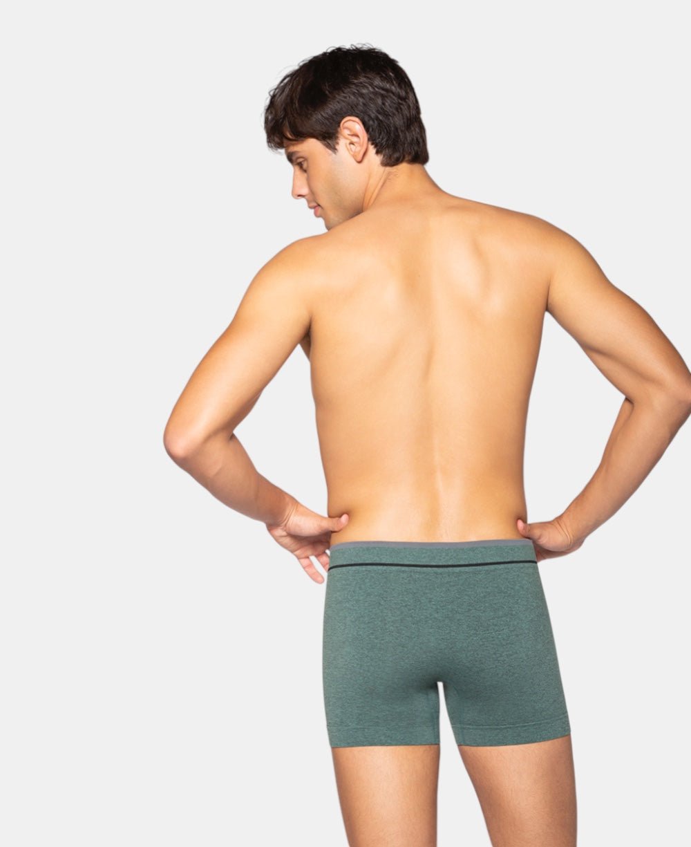 Cueca Boxer Verde Masculina Poliamida Sem Costura - Lupo