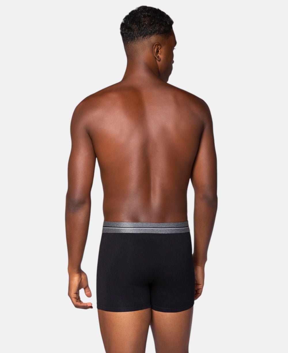 Cueca Boxer Preta Masculina Algodão com Elastano - Lupo