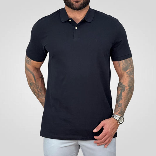 Camisa Polo Preta Masculina Básica Piquet - Aramis
