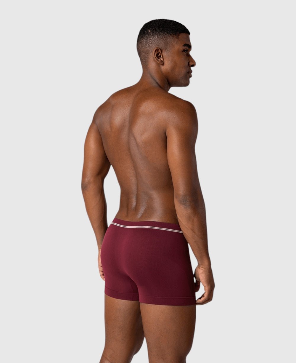 Kit 2 Cuecas Boxer Preta e Vinho Masculina Sem Costura Microfibra - Lupo