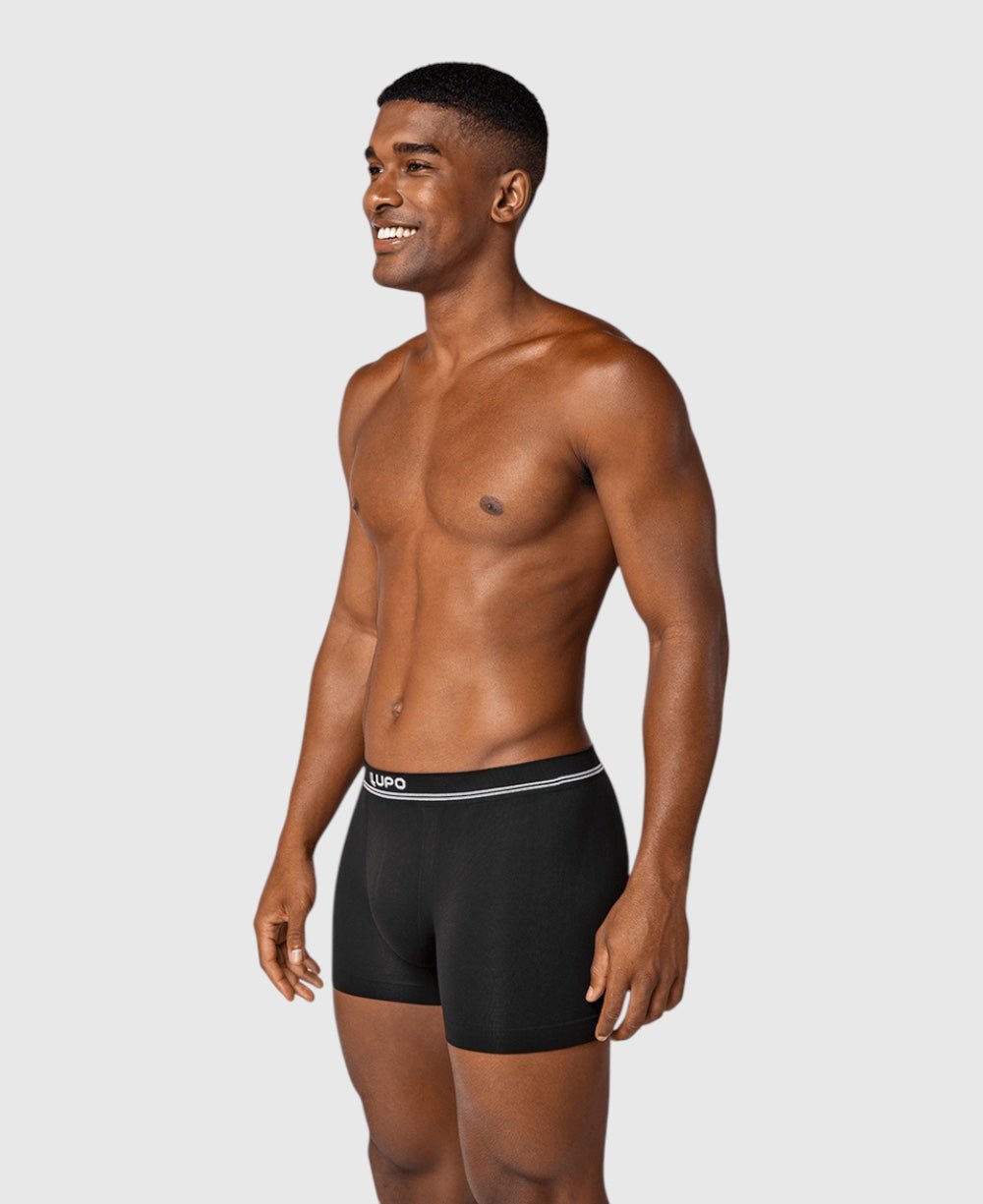 Kit 2 Cuecas Boxer Preta e Vinho Masculina Sem Costura Microfibra - Lupo
