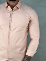 Camisa Social Rosa Claro Masculina Básica - Fdvixx