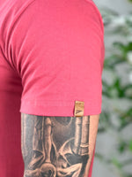 Camiseta Rosa Masculina Lisa Com Logo No Peito - Paladho's Jeans Wear
