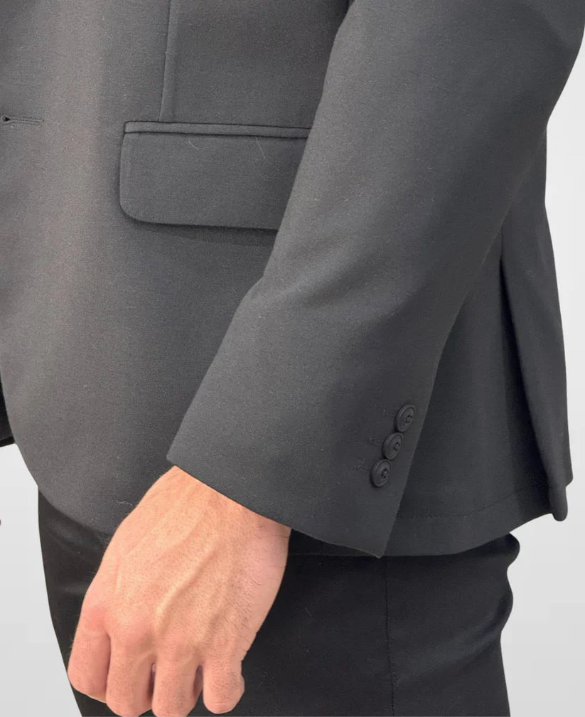 Blazer Preto Básico Acetinado Slim - Guilherme Soul