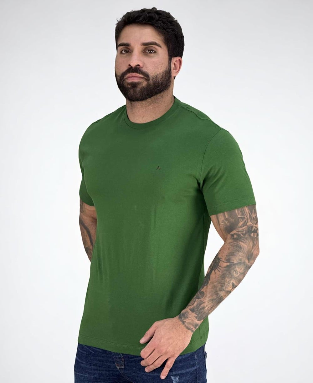 Camiseta Verde Bandeira Masculina Malha Regular - Aramis