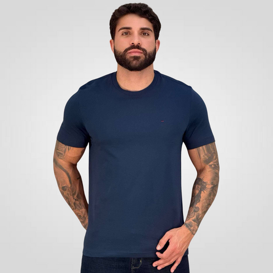Camiseta Azul Marinho Masculina Malha Regular - Aramis