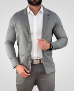 Blazer Cinza Masculino Básico Acetinado - Paladho´s Jeans Wear