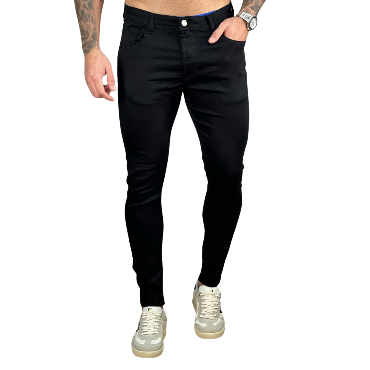 Calça Jeans Preta Masculina Skinny Lisa - City Denim