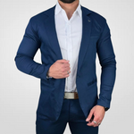 Blazer Azul Marinho Masculino Básico Acetinado - Per Pochi
