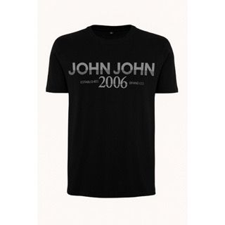 Camiseta Regular Preto Fit Double Stripes BK  - John John