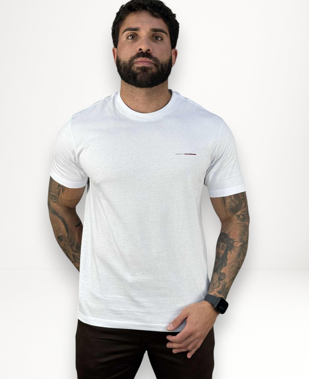 Camiseta Branca Masculina Malha Regular - Aramis
