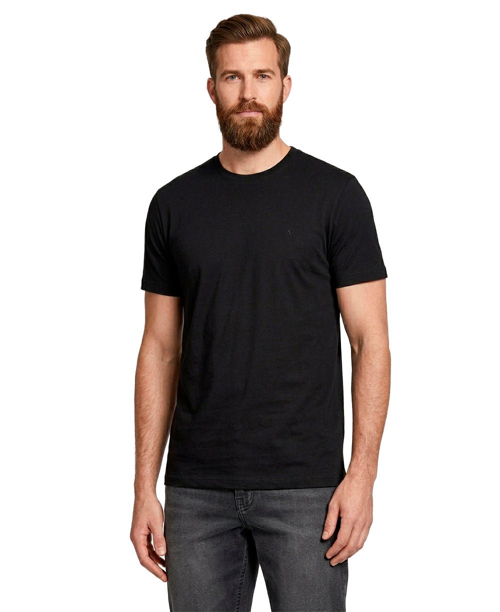Camiseta Preta Masculina Basica Algodão - Aramis