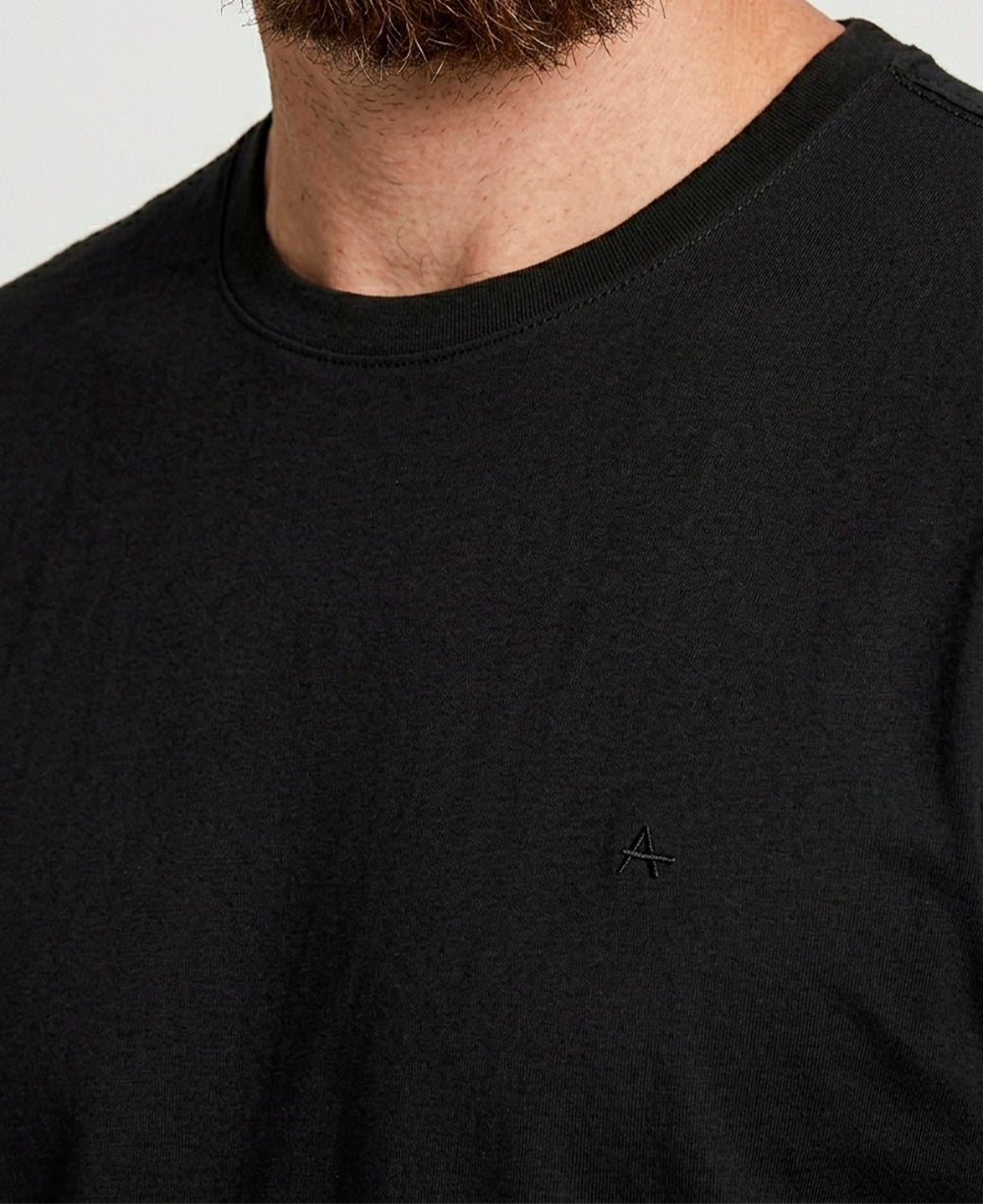 Camiseta Preta Masculina Basica Algodão - Aramis