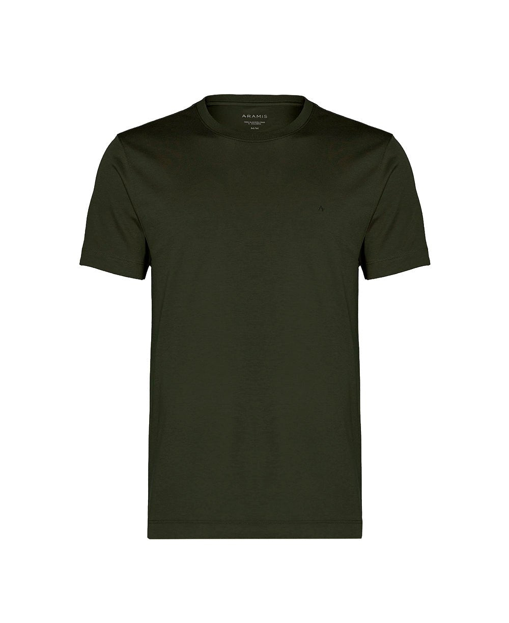 Camiseta Verde Musgo Masculina Algodão Pima - Aramis