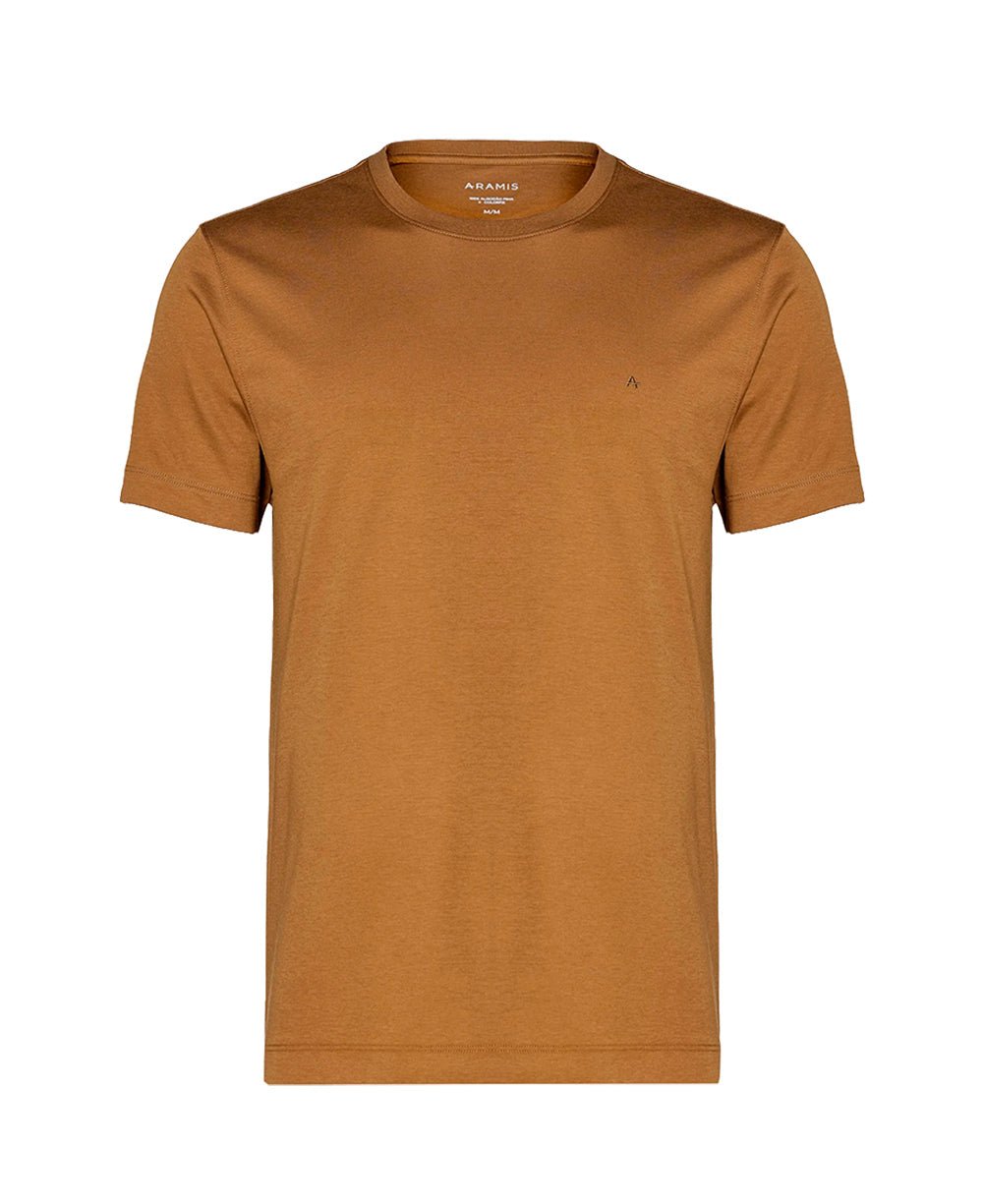 Camiseta Caqui Masculina Algodão Pima - Aramis