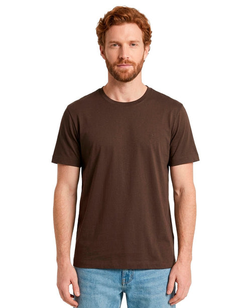 Camiseta Café Masculina Algodão Pima - Aramis