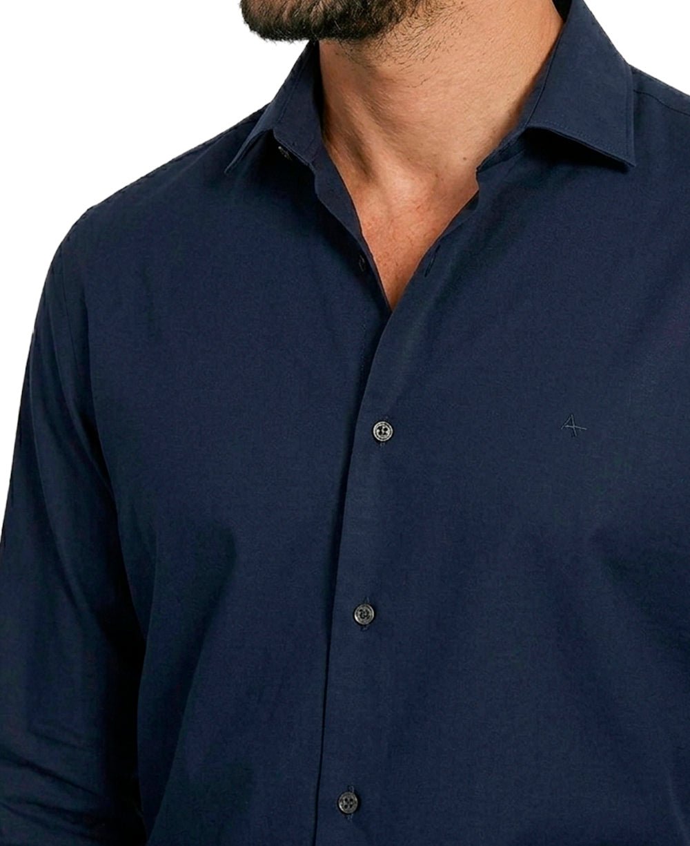 Camisa Social Masculina Azul Marinho Manga Longa Bambu Stretch – Aramis