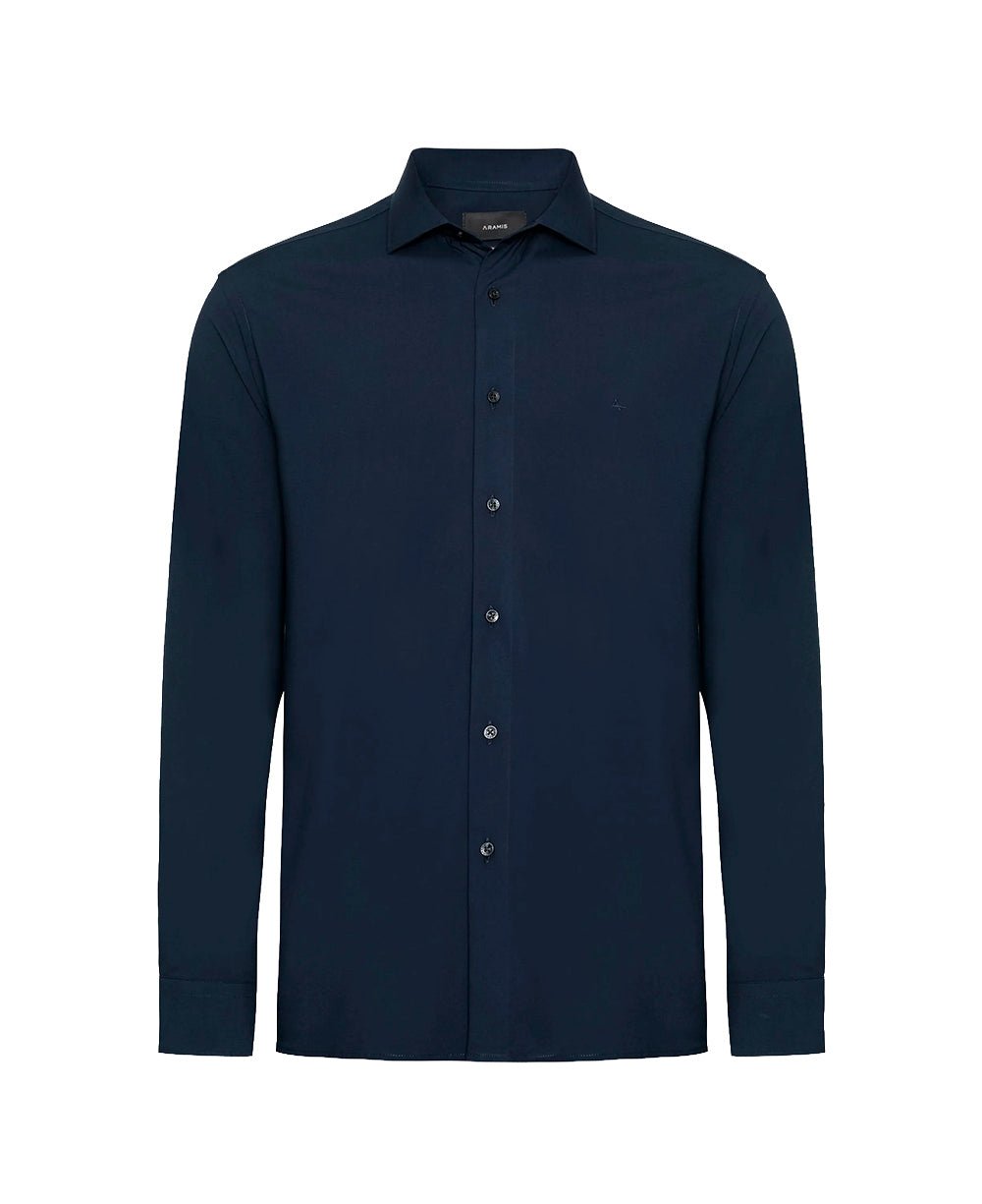 Camisa Social Masculina Azul Marinho Manga Longa Bambu Stretch – Aramis