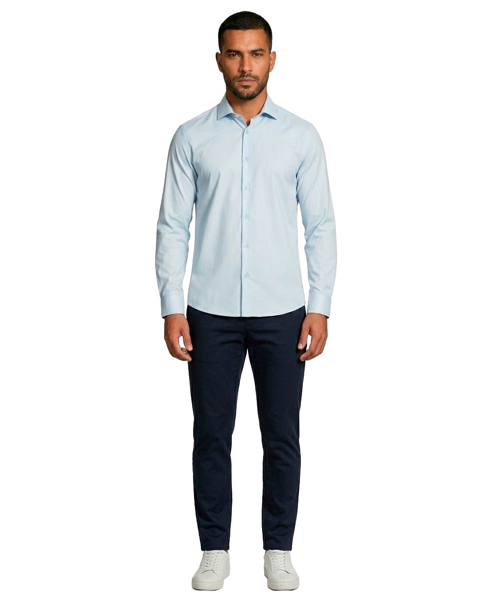 Camisa Social Masculina Azul Claro  Manga Longa Bambu Stretch – Aramis