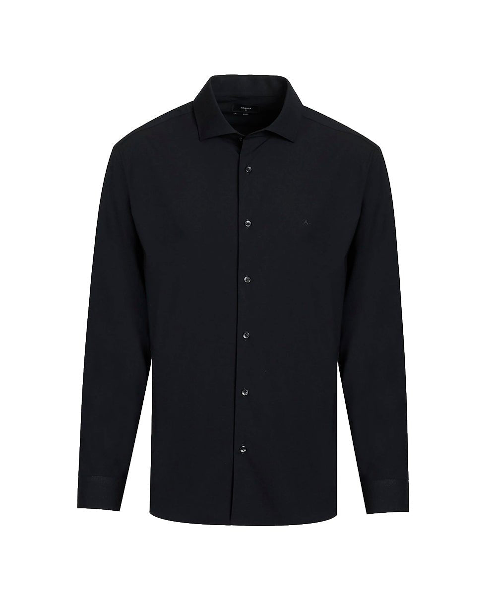 Camisa Social Masculina Preta Manga Longa Bambu Stretch – Aramis