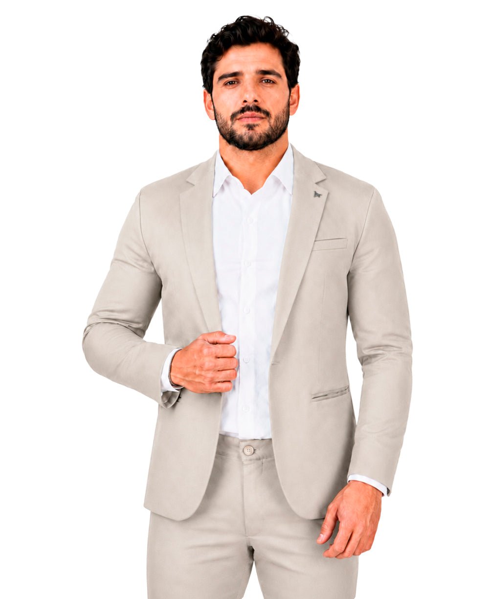 Blazer Areia Masculino Básico Acetinado - Per Pochi