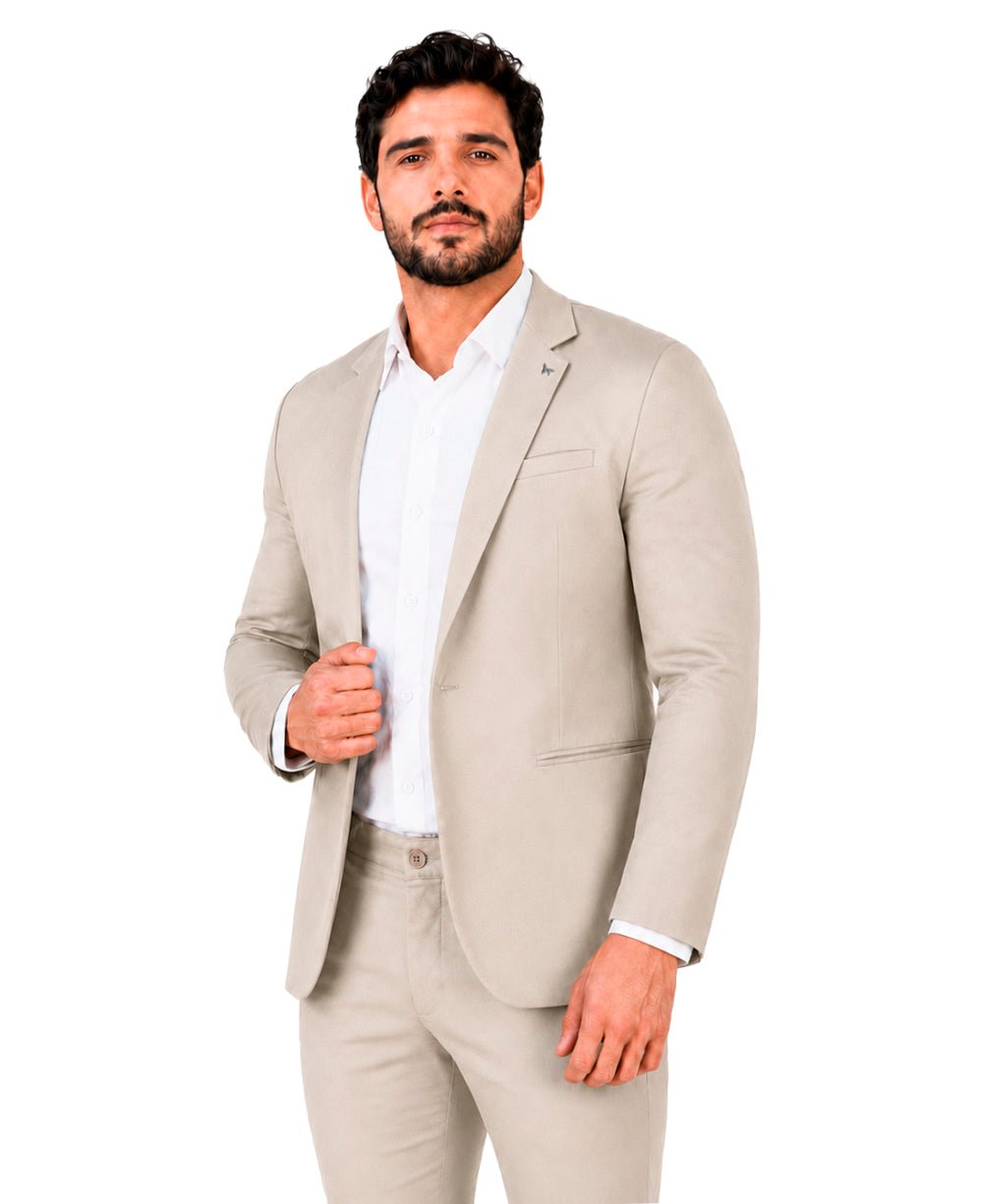 Blazer Areia Masculino Básico Acetinado - Per Pochi