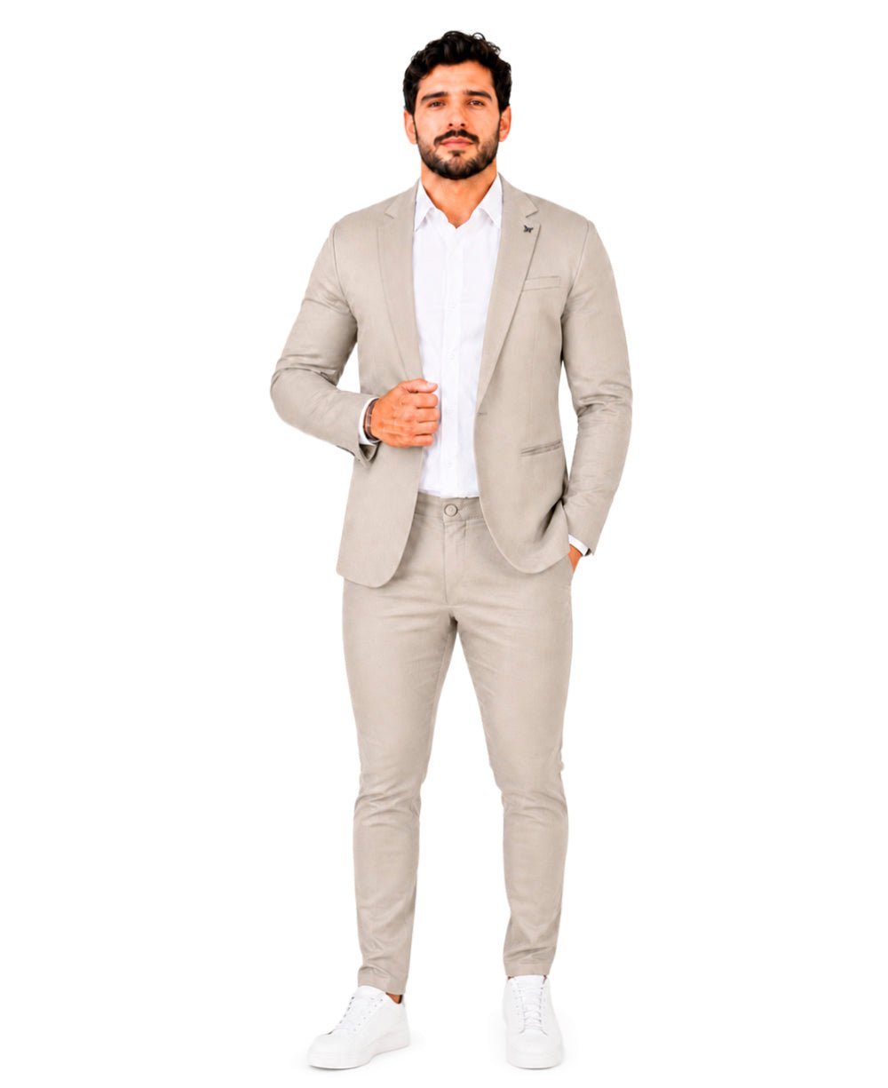 Blazer Areia Masculino Básico Acetinado - Per Pochi