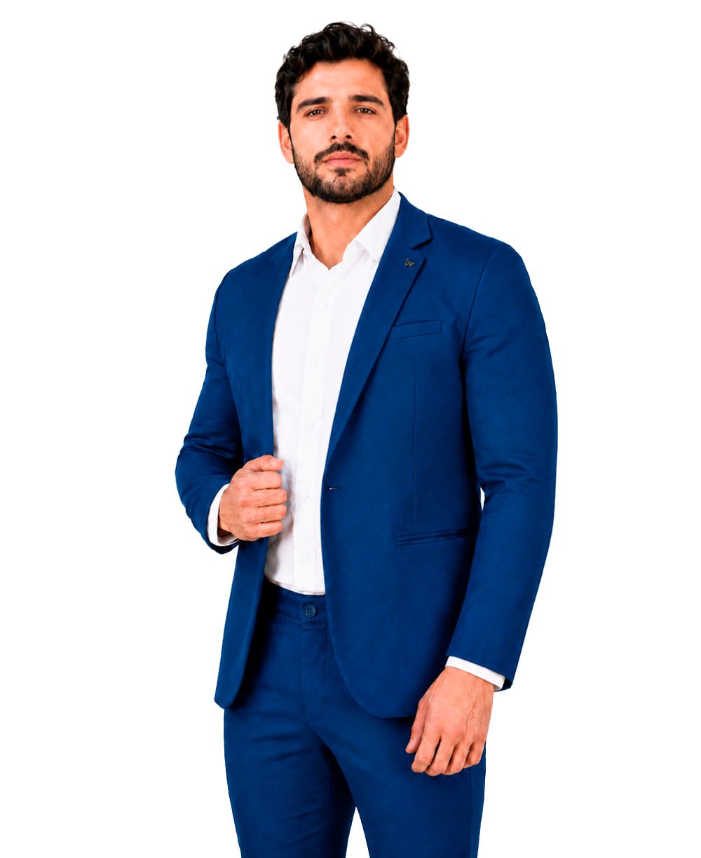 Blazer Azul Marinho Masculino Básico Acetinado - Per Pochi