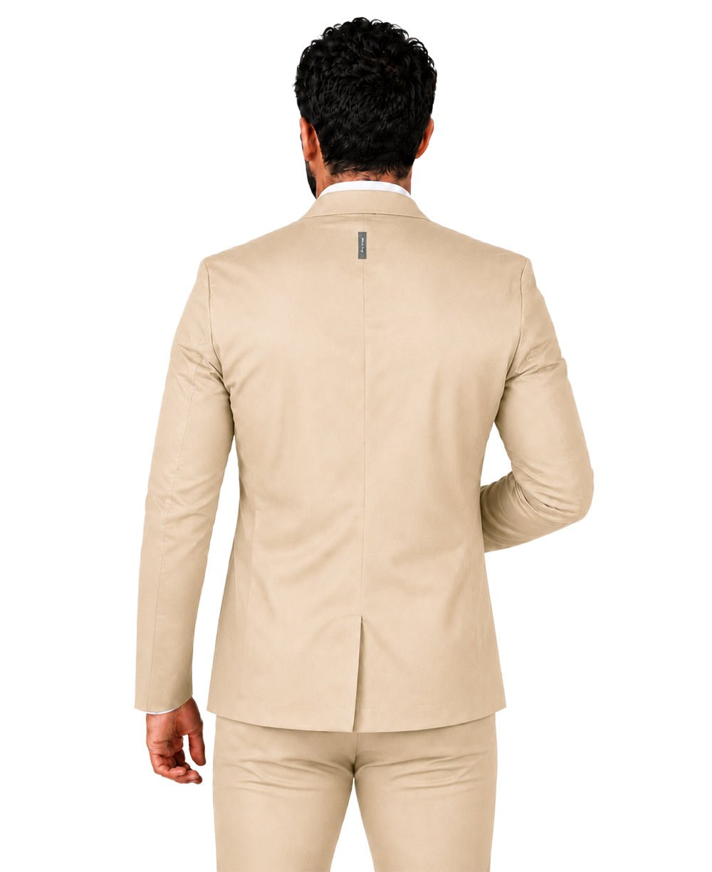 Blazer Bege Masculino Básico Com Bolso - Per Pochi