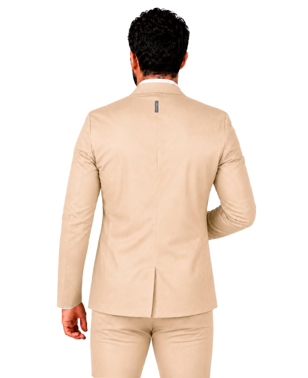 Blazer Bege Masculino Básico Com Bolso - Per Pochi