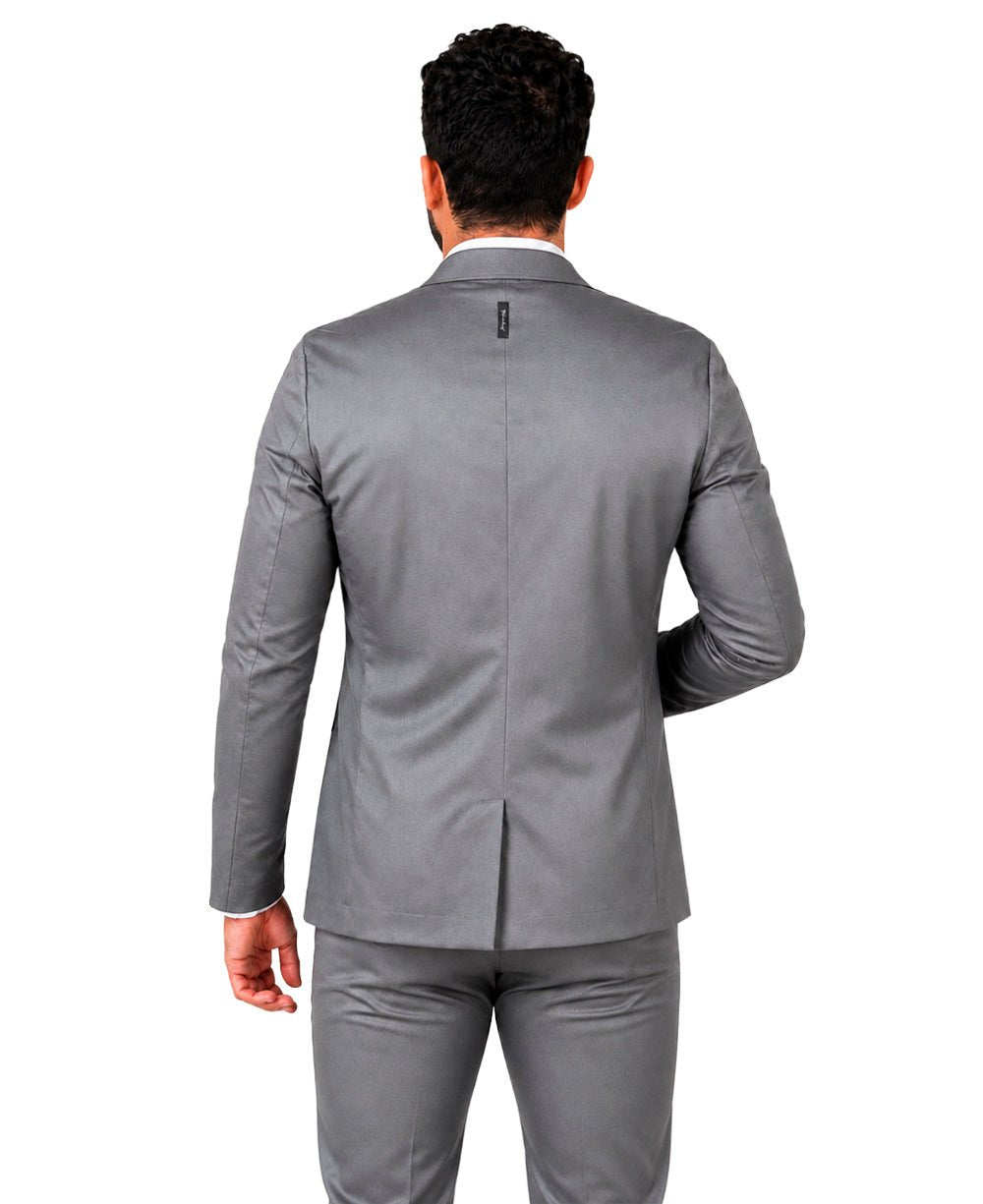 Blazer Cinza Masculino Básico Acetinado - Per Pochi