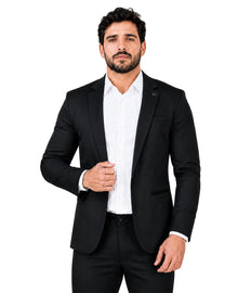 Blazer Preto Masculino Básico Acetinado - Per Pochi