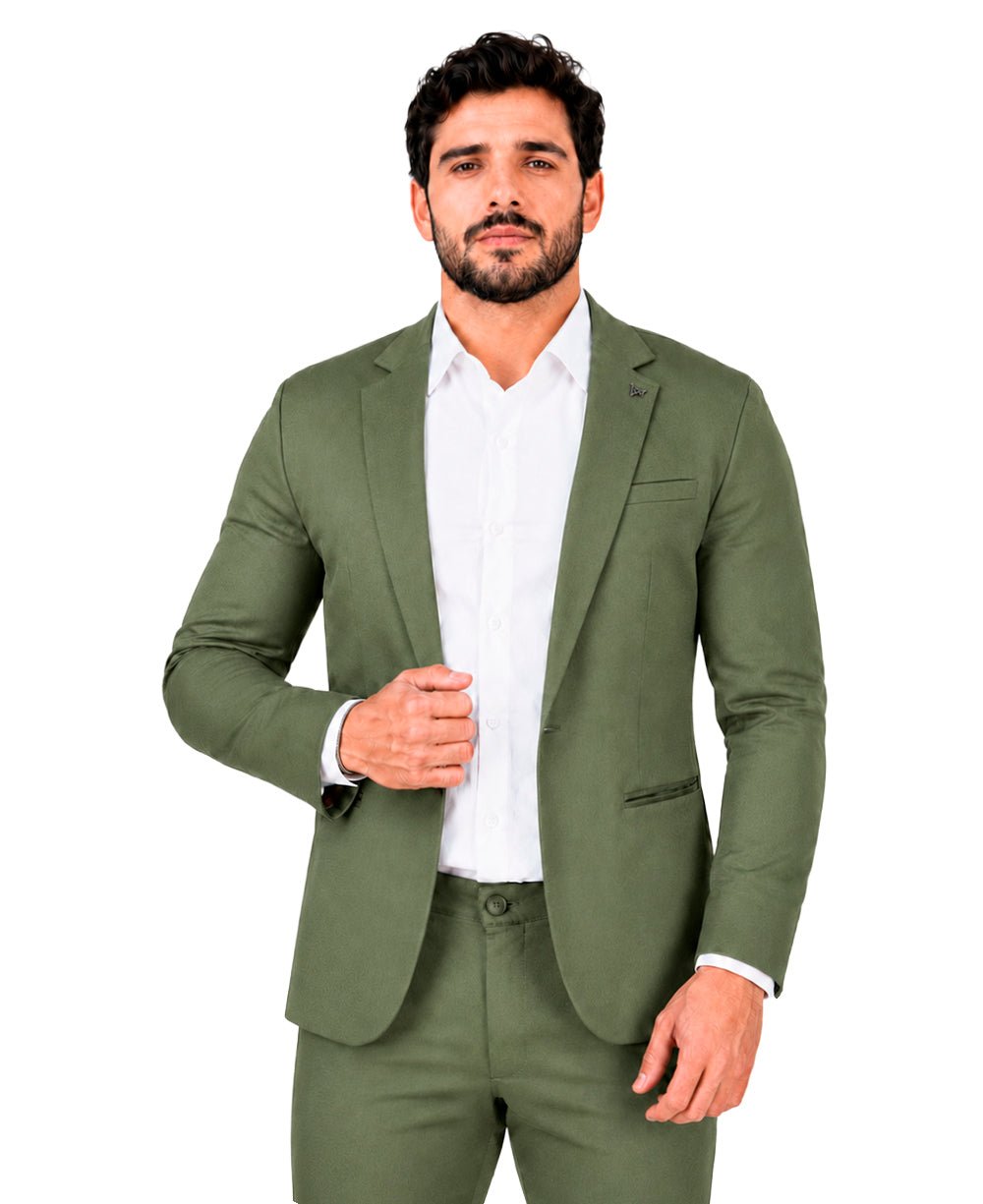 Blazer Verde Militar Masculino Básico Acetinado - Per Pochi