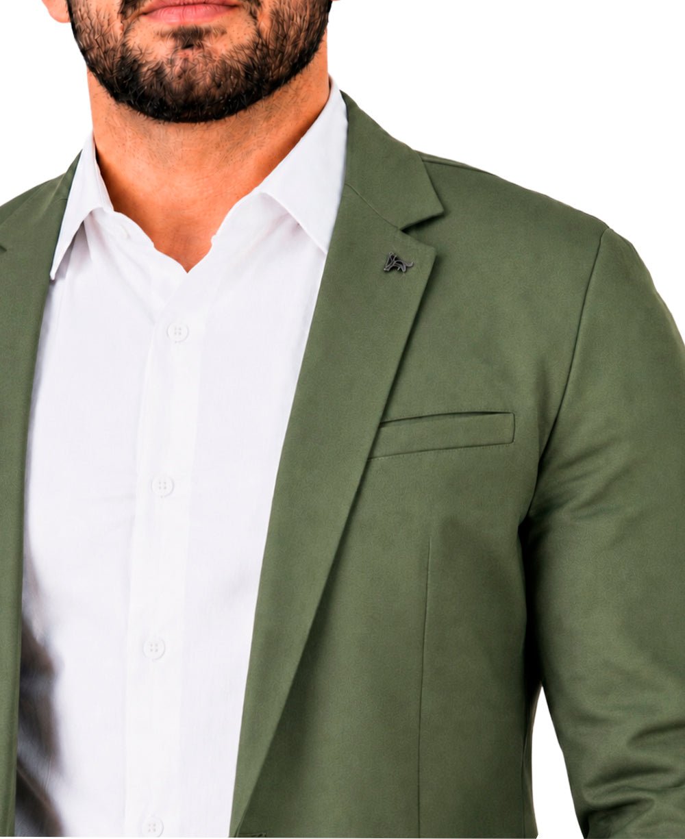 Blazer Verde Militar Masculino Básico Acetinado - Per Pochi