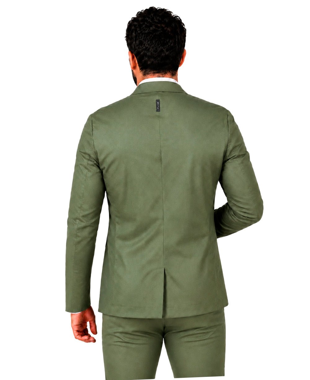 Blazer Verde Militar Masculino Básico Acetinado - Per Pochi