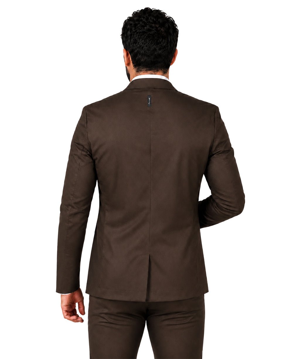 Blazer Marrom Masculino Básico Acetinado - Per Pochi