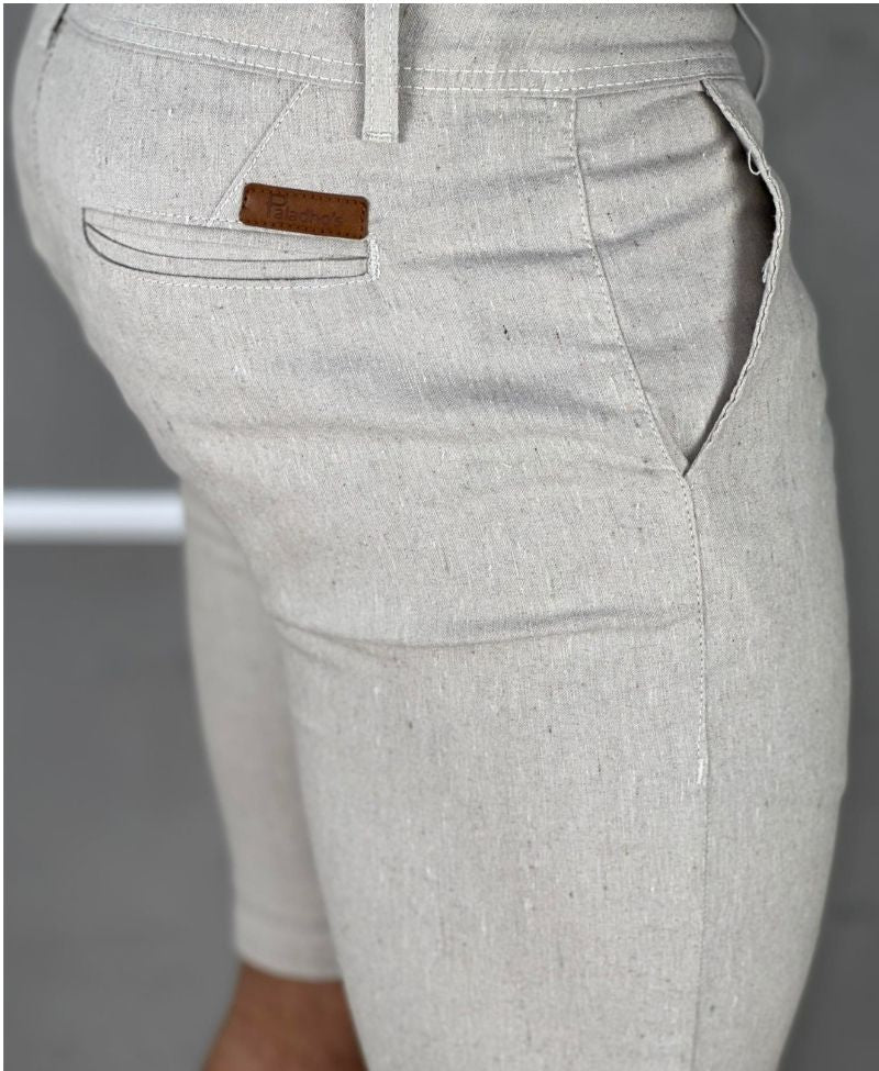 Bermuda Alfaiataria Areia Masculina Linho - Paladho´S Jeans Wear
