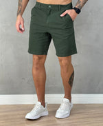 Bermuda Alfaiataria Verde Militar Masculina Lisa - Aramis