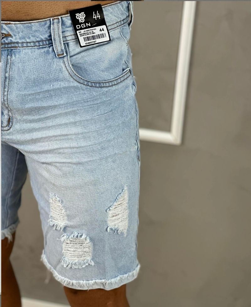 Bermuda Jeans Claro Masculina Destroid  - Degrant Jeans