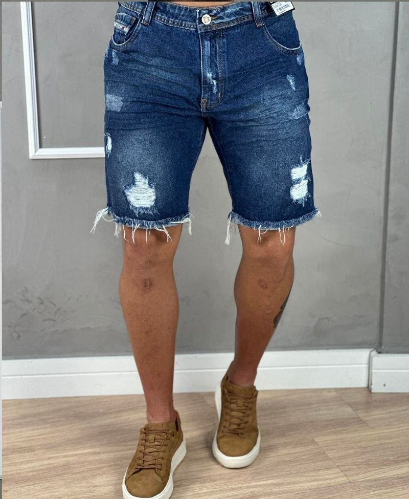 Bermuda Jeans Escura Masculina Destroid - Degrant Jeans