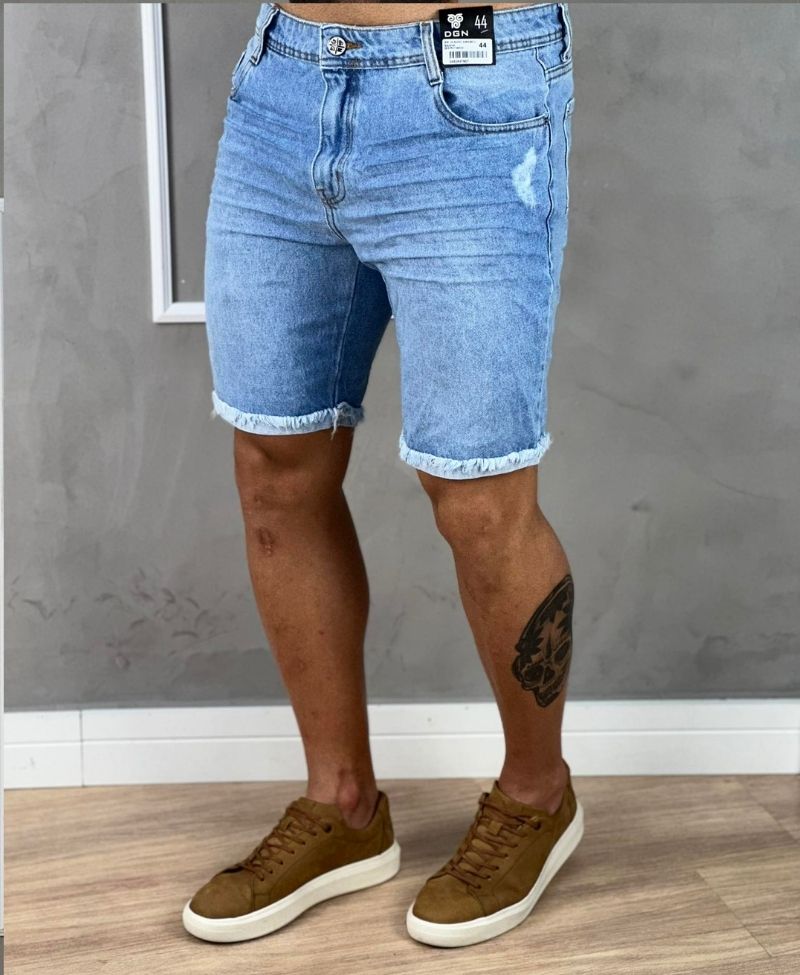Bermuda Jeans Médio Masculina Lisa - Degrant Jeans
