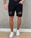 Bermuda Jeans Preta Masculina Destroyed- City Denim 86